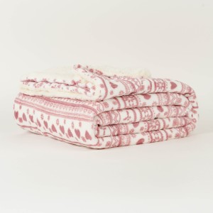 Manta sherpa Candy malva rosa