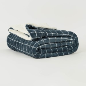 Manta sherpa Cuadro Pruden azul azafata