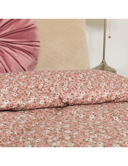 Edredón estampado Dorotea rosa Edredón estampado Dorotea rosa
