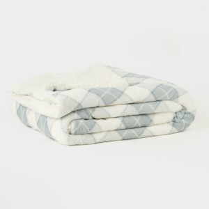 Manta sherpa Cuadro Guima indigo
