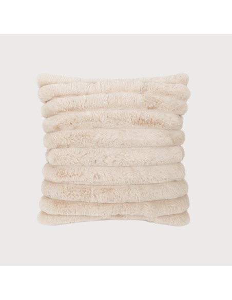 Cojín cuadrante efecto pelo Raya liso 50x50 - funda + rellleno