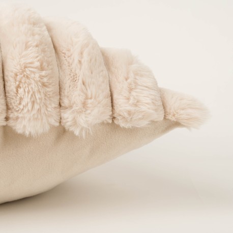 Cojín cuadrante efecto pelo Raya liso 50x50 - funda + rellleno