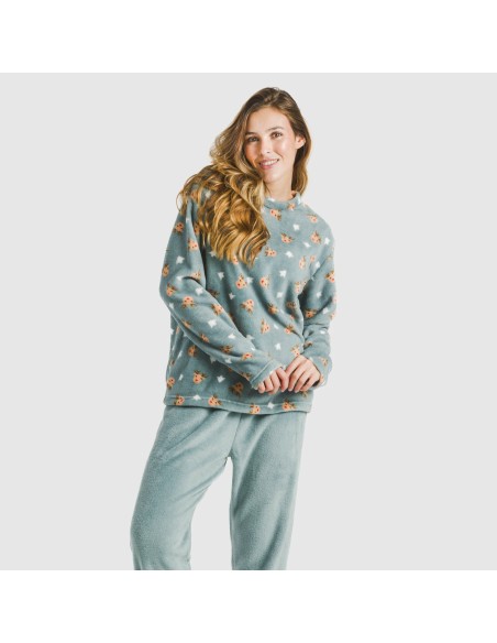 Pijama coral Tatini verde tiffany