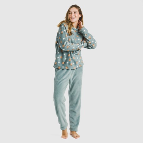 Pijama coral Tatini verde tiffany