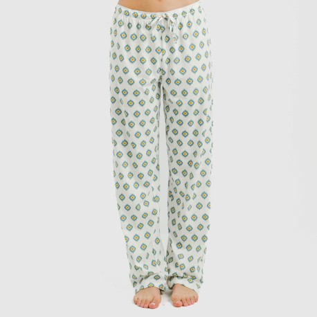 Pijama largo algodón Joy agua marina