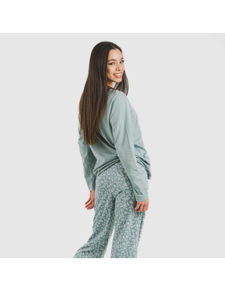 Pijama largo algodón Oniris indigo Pijama largo algodón Oniris indigo