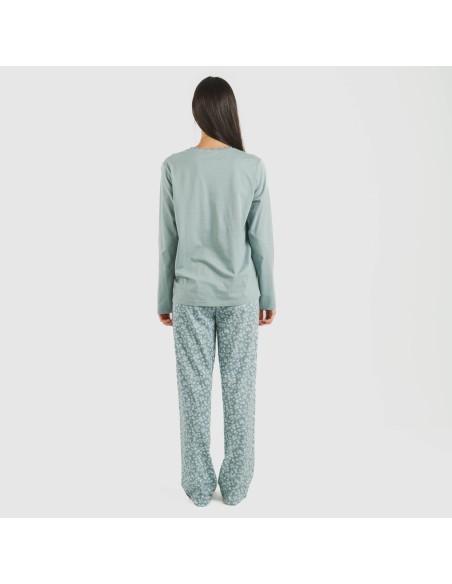 Pijama largo algodón Oniris indigo Pijama largo algodón Oniris indigo