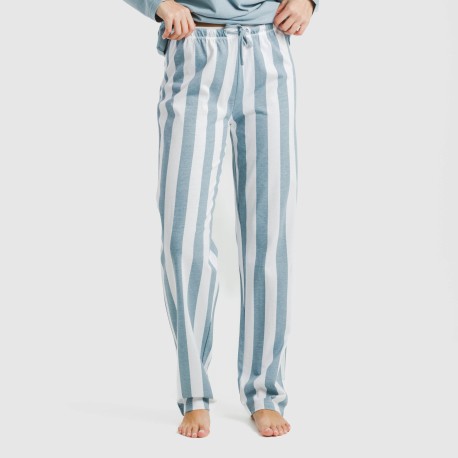 Pijama largo algodón Raya Elvis indigo