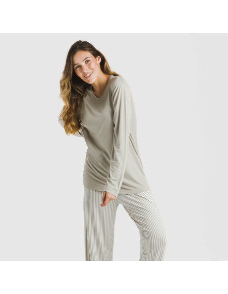 Pijama largo mujer soft Raya Kodac arena Pijama largo mujer soft Raya Kodac arena