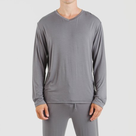 Pijama largo viscosa hombre liso