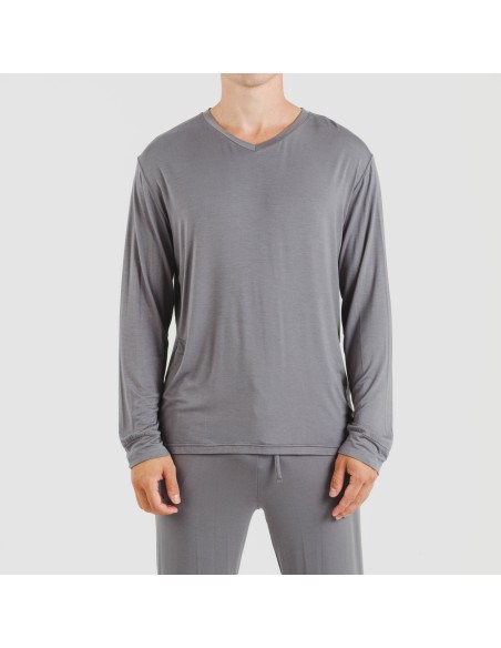 Pijama largo viscosa hombre liso