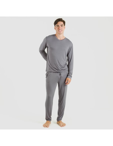 Pijama largo viscosa hombre liso