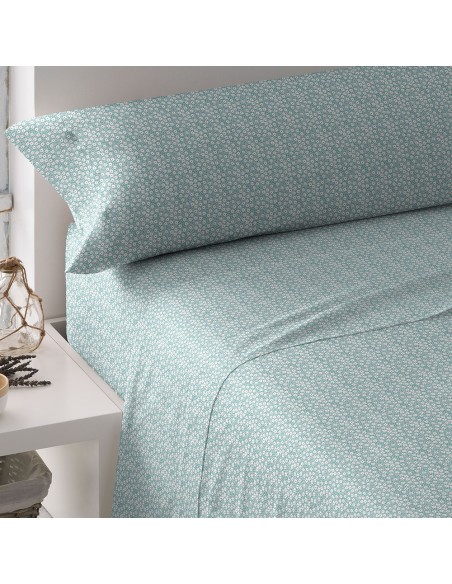 Juego de sábanas algodón Maddy verde tiffany Juego de sábanas algodón Maddy verde tiffany