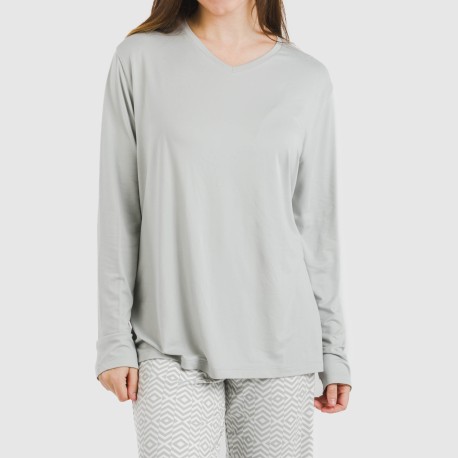 Pijama largo mujer soft Maximo gris