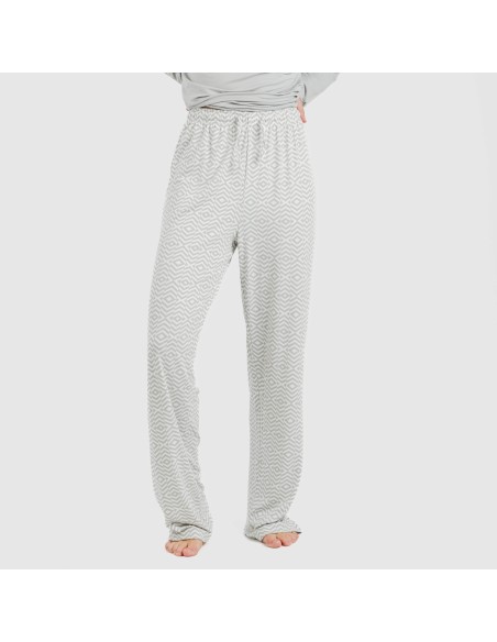 Pijama largo mujer soft Maximo gris Pijama largo mujer soft Maximo gris
