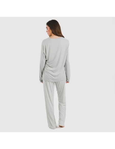 Pijama largo mujer soft Maximo gris Pijama largo mujer soft Maximo gris