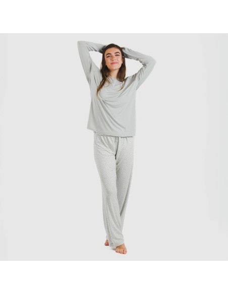 Pijama largo mujer soft Maximo gris Pijama largo mujer soft Maximo gris