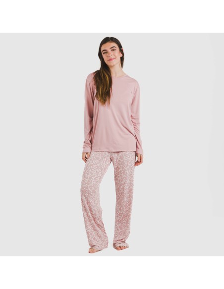 Pijama largo mujer soft Lauri rosa Pijama largo mujer soft Lauri rosa