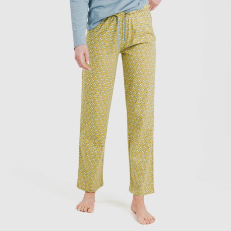 Pijama largo algodón Sisena agua marina