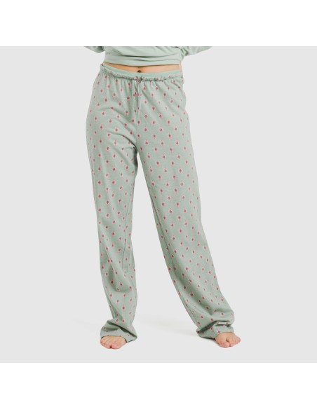 Pijama largo algodón Alessia verde tiffany Pijama largo algodón Alessia verde tiffany