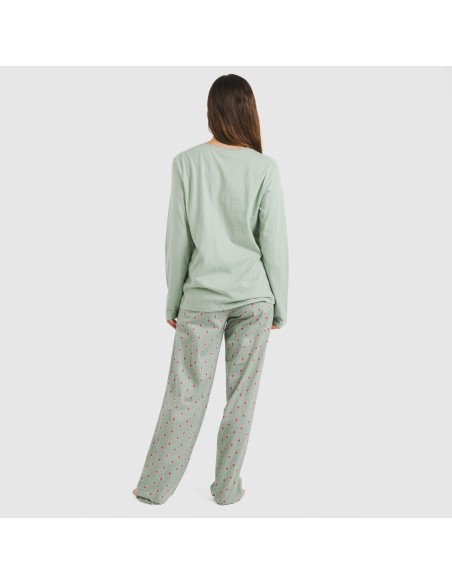 Pijama largo algodón Alessia verde tiffany Pijama largo algodón Alessia verde tiffany