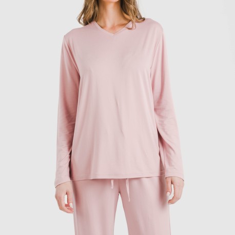 Pijama largo mujer soft liso