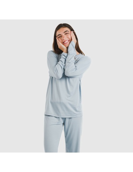 Pijama largo mujer soft liso Pijama largo mujer soft liso