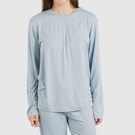 Pijama largo mujer soft liso
