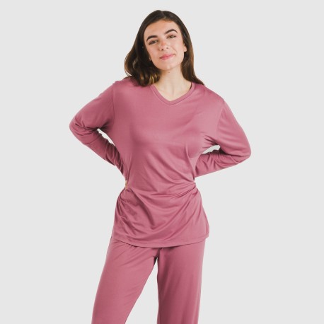Pijama largo mujer soft liso