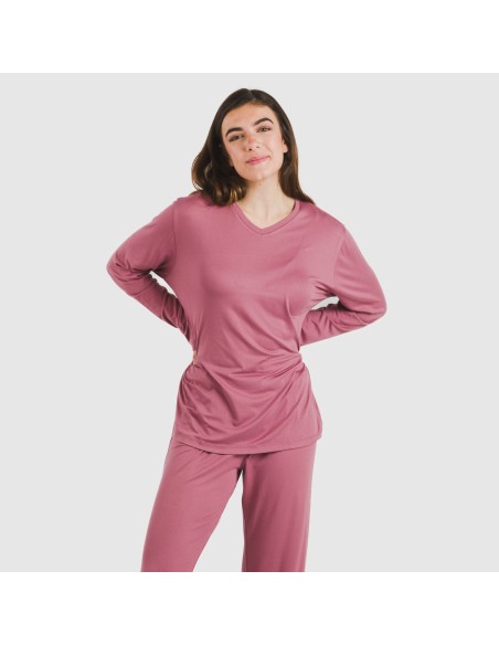 Pijama largo mujer soft liso