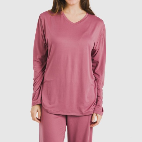 Pijama largo mujer soft liso