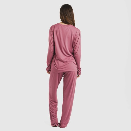 Pijama largo mujer soft liso