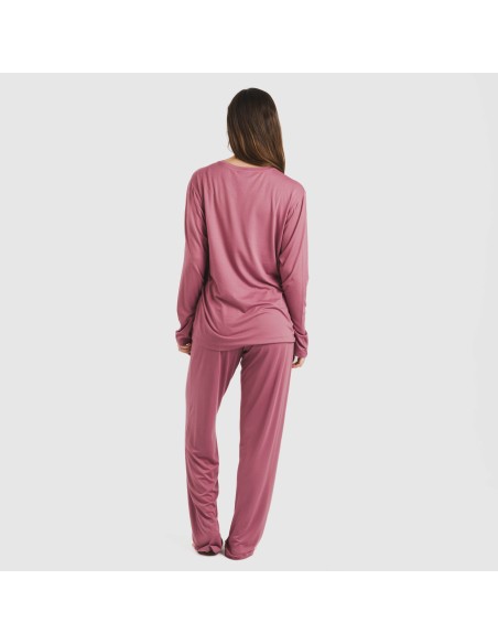 Pijama largo mujer soft liso