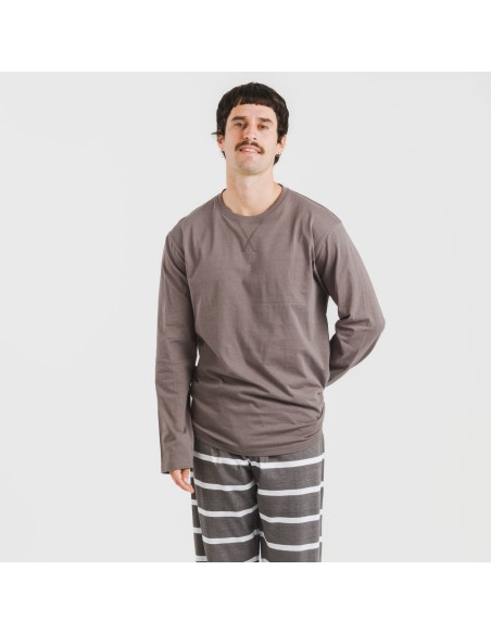 Pijama largo algodón hombre Raya Nit new topo Pijama largo algodón hombre Raya Nit new topo