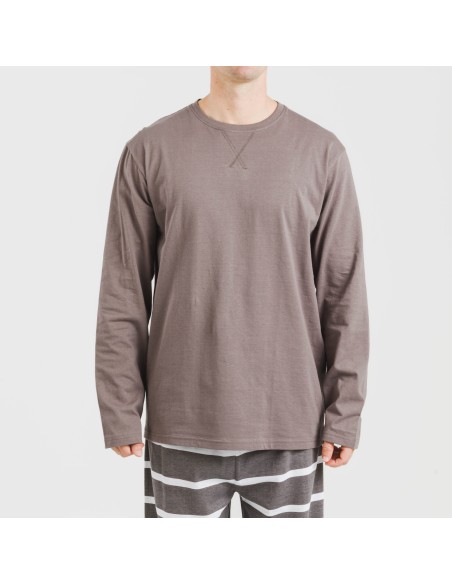 Pijama largo algodón hombre Raya Nit new topo Pijama largo algodón hombre Raya Nit new topo