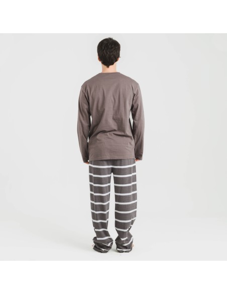 Pijama largo algodón hombre Raya Nit new topo Pijama largo algodón hombre Raya Nit new topo