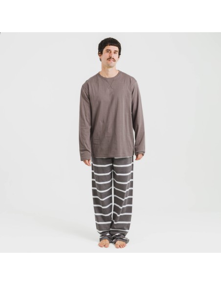 Pijama largo algodón hombre Raya Nit new topo Pijama largo algodón hombre Raya Nit new topo