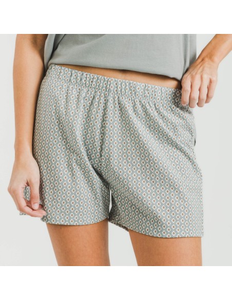 Pijama corto algodón Sassy verde