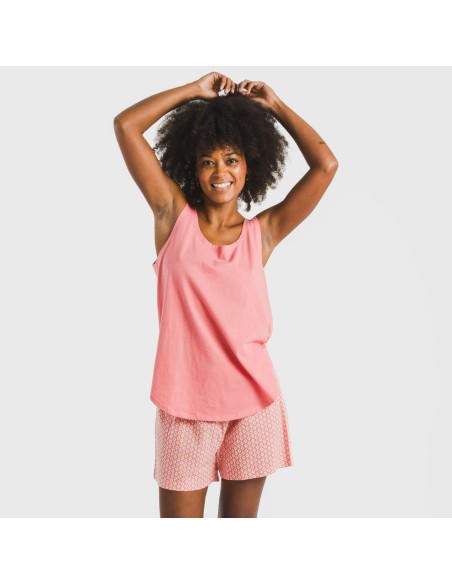 Pijama corto algodón Sassy coral Pijama corto algodón Sassy coral