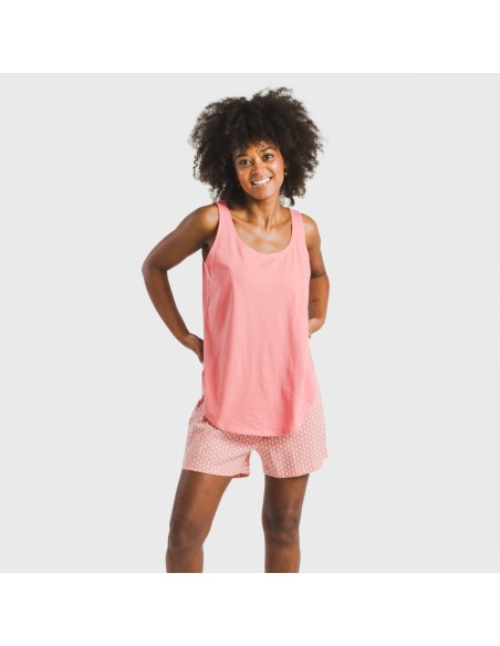 Pijama corto algodón Sassy coral Pijama corto algodón Sassy coral