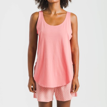 Pijama corto algodón Sassy coral