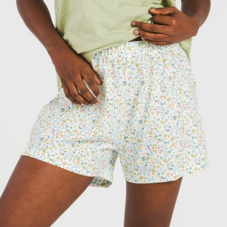 Pijama corto algodón Geminis verde