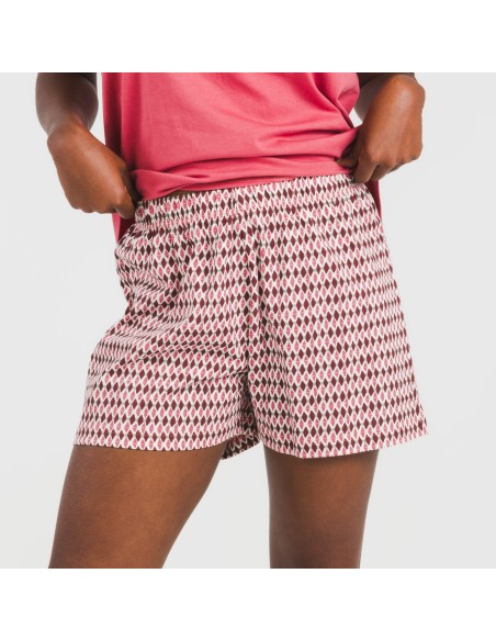 Pijama corto algodón Jannat rosa