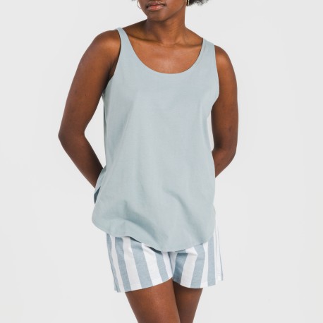 Pijama corto algodón Raya Elvis indigo