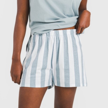 Pijama corto algodón Raya Elvis indigo