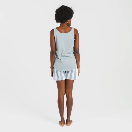 Pijama corto algodón Raya Elvis indigo