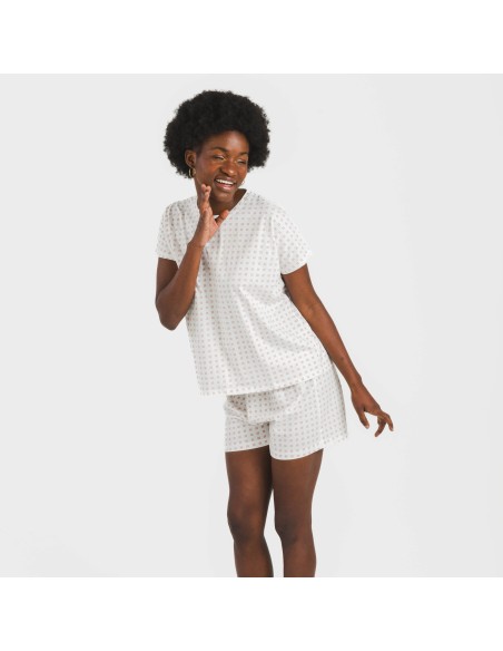 Pijama corto manga fluida algodón mujer Klaus marsala Pijama corto manga fluida algodón mujer Klaus marsala