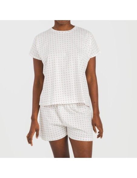 Pijama corto manga fluida algodón mujer Klaus marsala Pijama corto manga fluida algodón mujer Klaus marsala