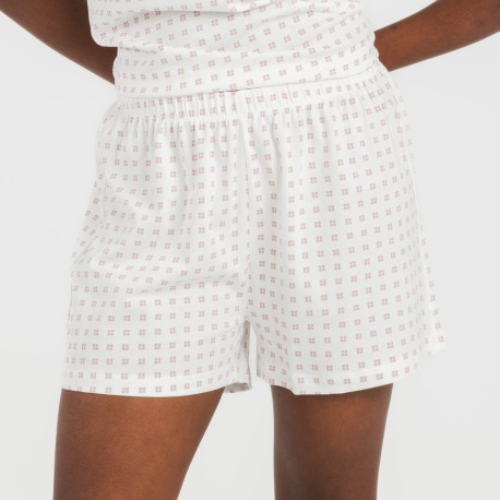 Pijama corto manga fluida algodón mujer Klaus marsala