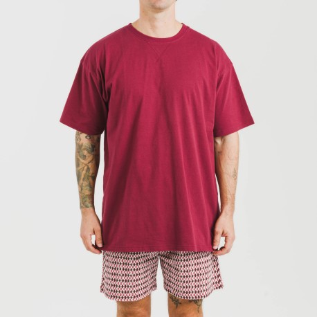 Pijama corto algodón hombre Jannat burdeos